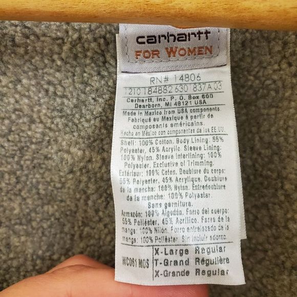 😍New with tags Rare vintage green carhartt fleece lined canvas jacket size XL - Picture 7 of 7